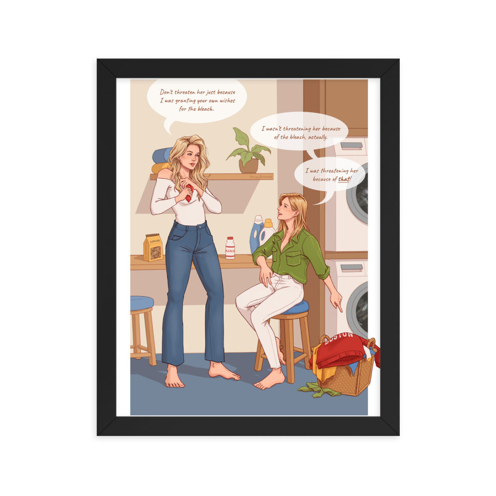 On the Same Page Laundry Scene - Framed poster