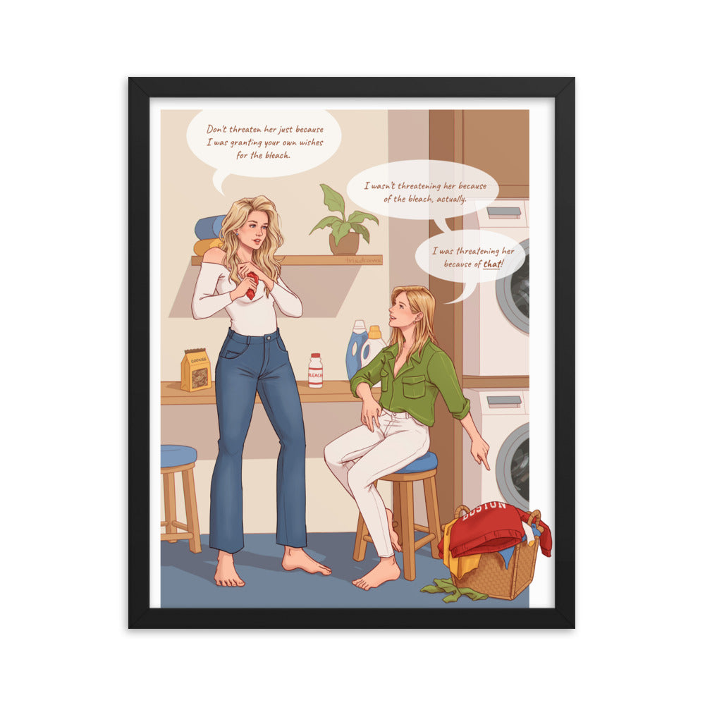 On the Same Page Laundry Scene - Framed poster
