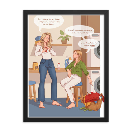 On the Same Page Laundry Scene - Framed poster