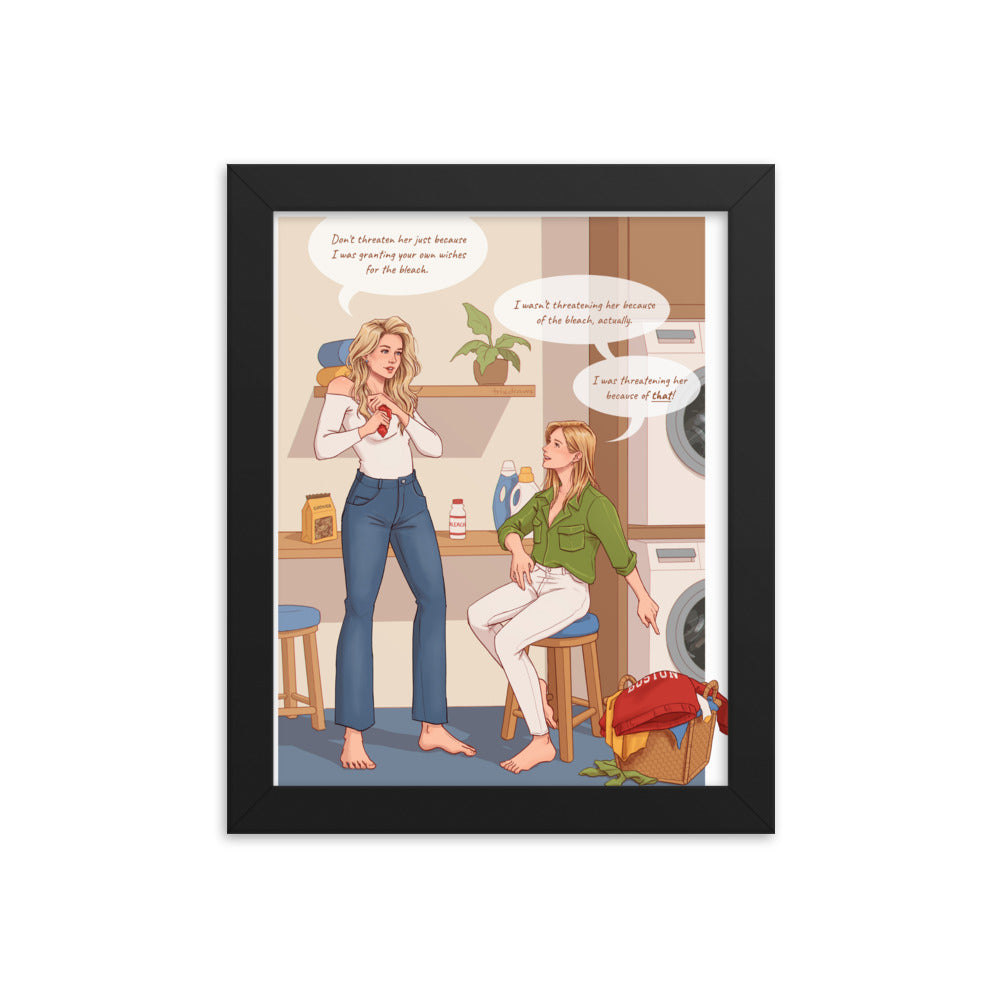 On the Same Page Laundry Scene - Framed poster