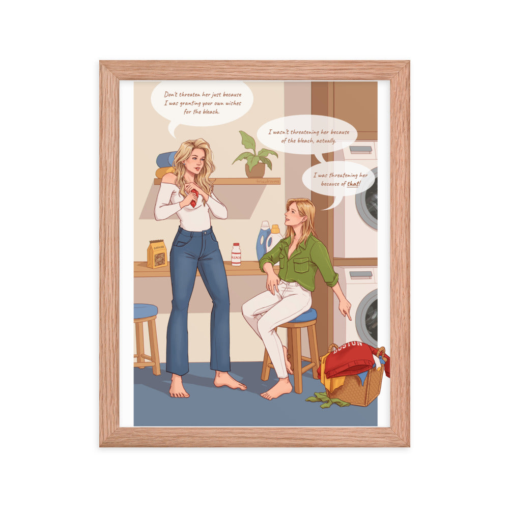 On the Same Page Laundry Scene - Framed poster