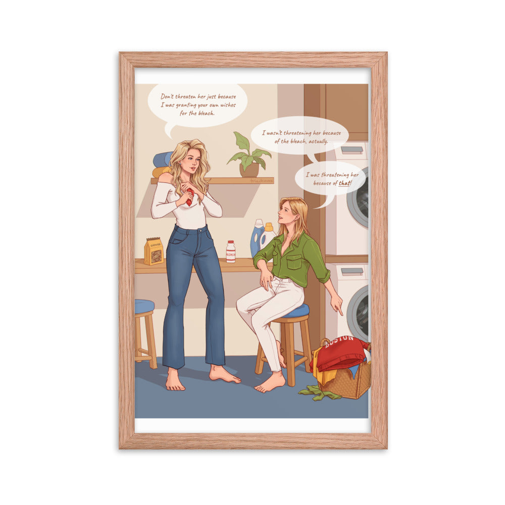 On the Same Page Laundry Scene - Framed poster