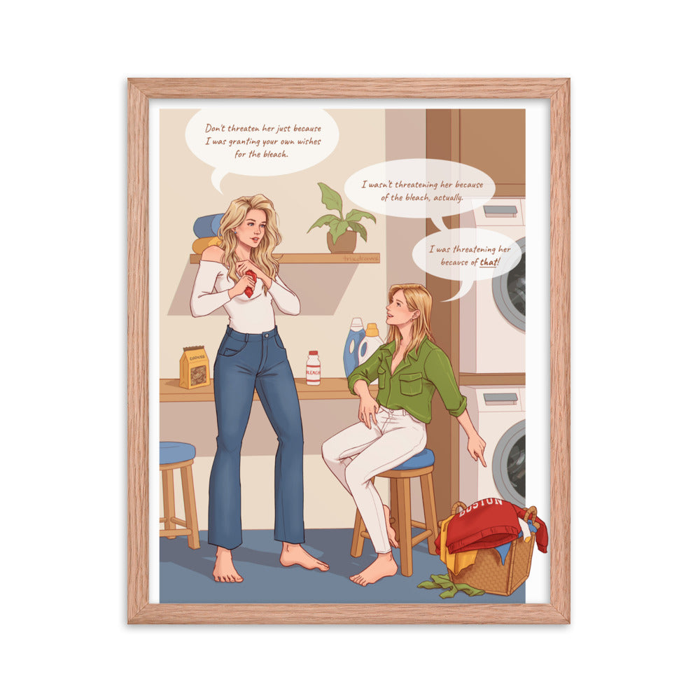 On the Same Page Laundry Scene - Framed poster