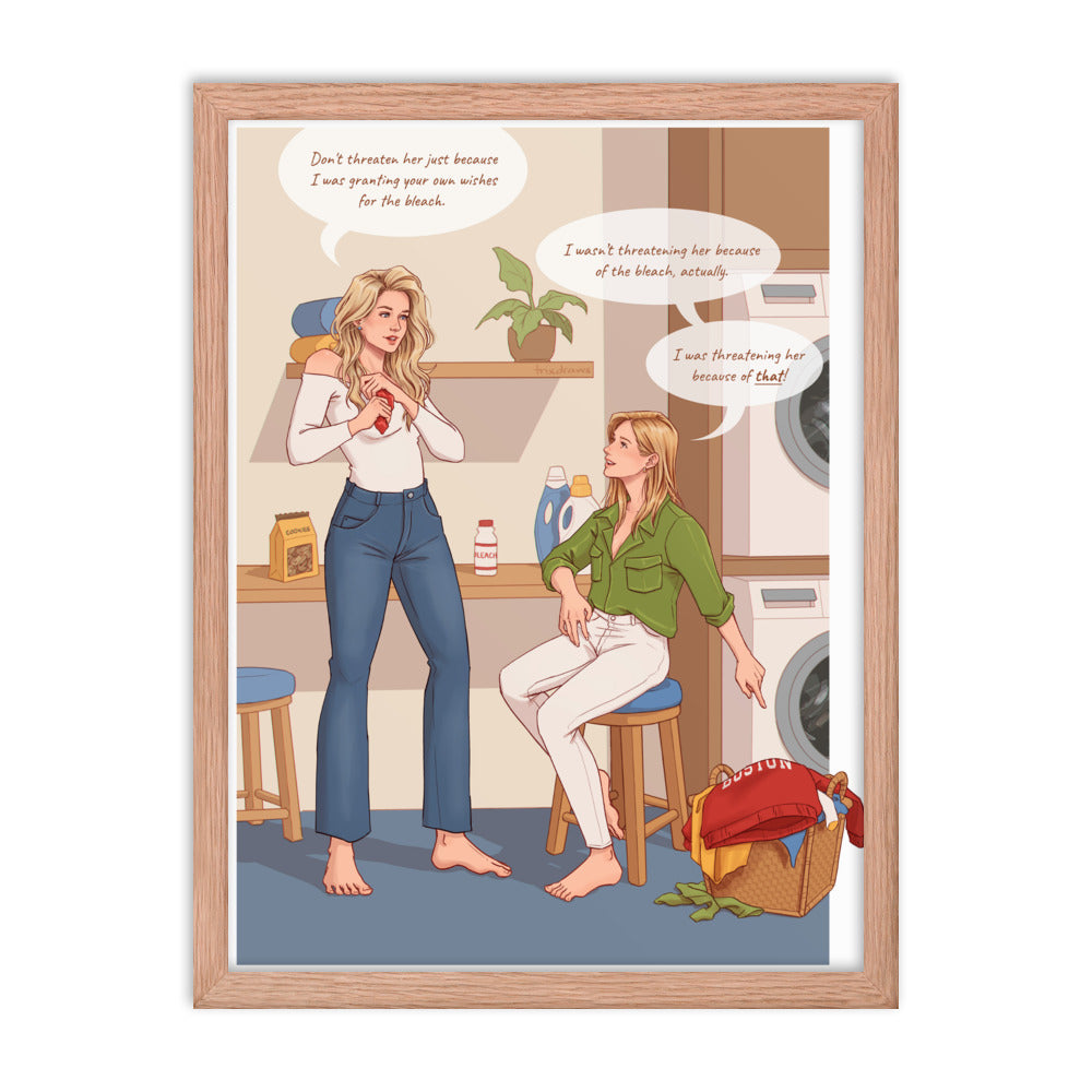 On the Same Page Laundry Scene - Framed poster