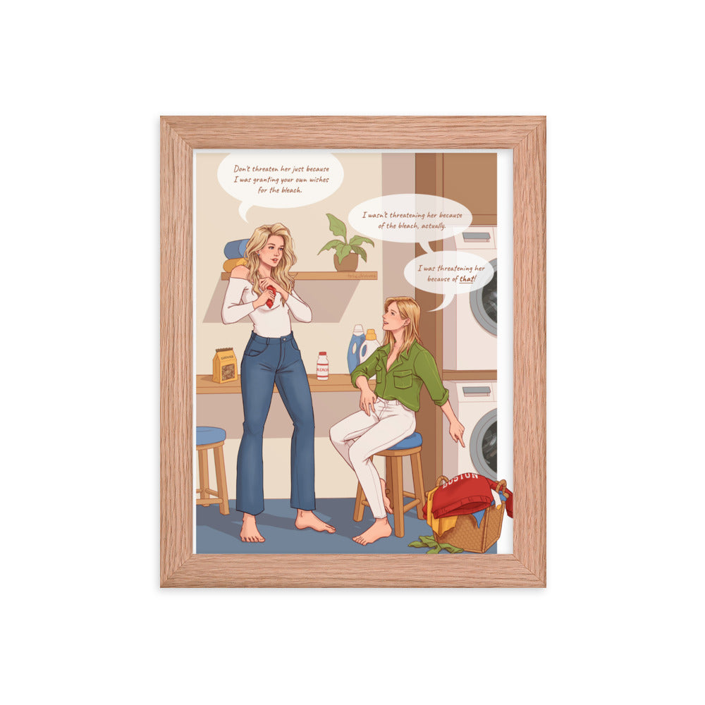 On the Same Page Laundry Scene - Framed poster